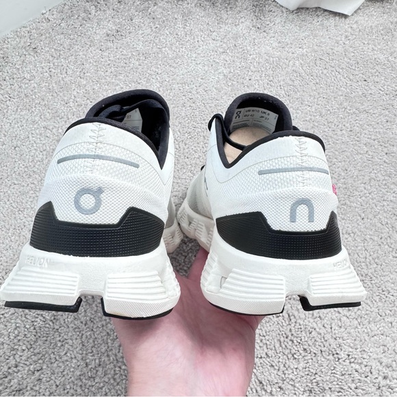 On Running Cloud X White and Black Athletic Sneakers - Picture 8 of 14